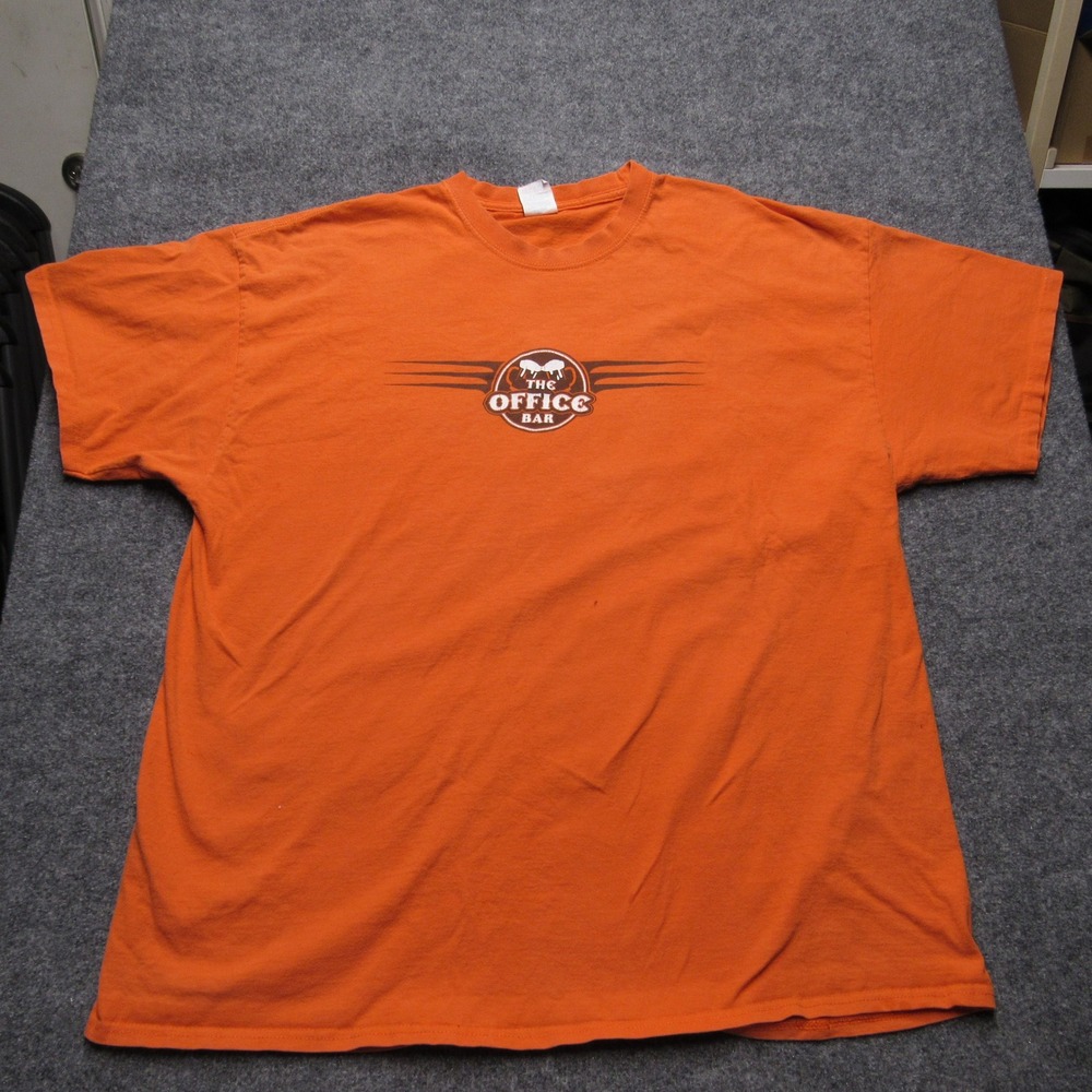 Port & Company The Office Bar Chino Derby 2018 Graphic T-Shirt Orange Mens 2XL